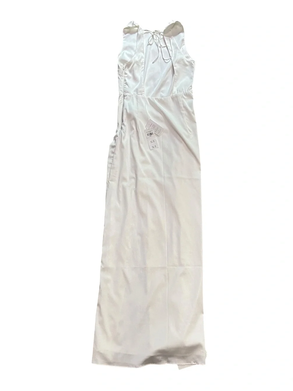 NWT Abercrombie & Fitch White Satin Draped Skirt Maxi Dress S